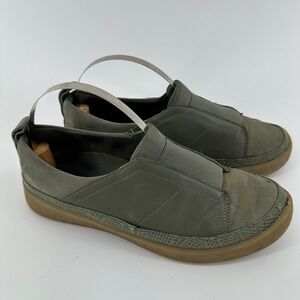 Vionic Zinah Womens 6 Olive Green Leather Nubuck Slip On Sneakers Comfort Casual